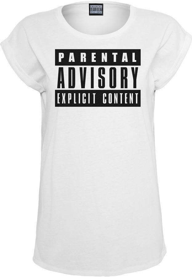 T-shirt Parental Advisory Ladies Tee White M
