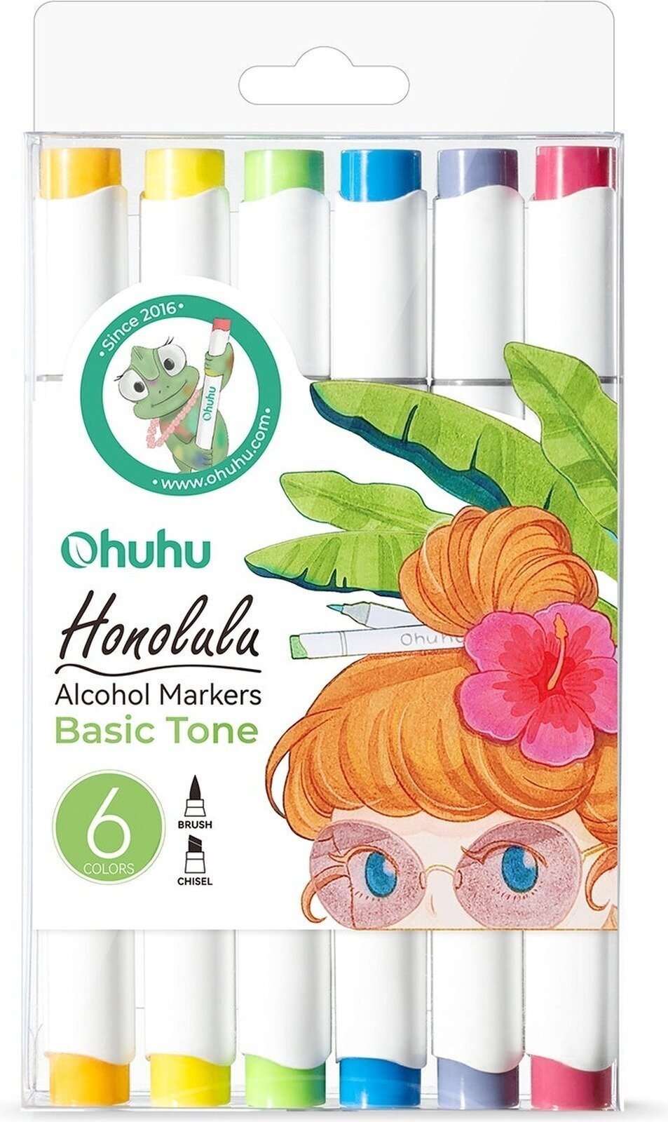 Felt-Tip Pen Ohuhu Honolulu Set of Alcohol Markers Basic 6 pcs