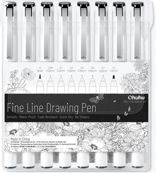 Stylo technique Ohuhu Fineliner Ensemble de doublures Noir 8 pièces - 1