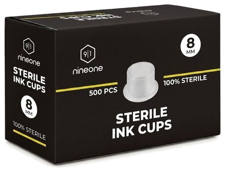 Витратні матеріали для тату Nineone Sterile Ковпачки для фарби 8 мм 500 pcs - 1