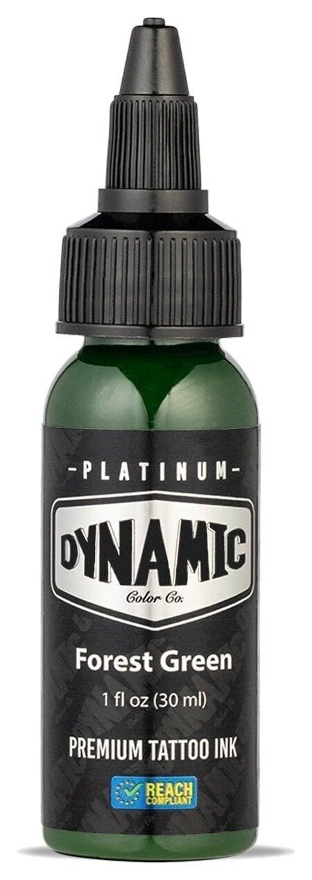 Farby do tatuażu (zatwierdzone w UE) Dynamic Color Platinum Tusz do tatuażu 30 ml Forest Green