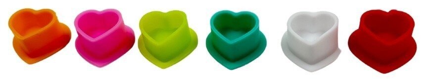 Витратні матеріали для тату Celtic Supply Heart Silicone Ковпачки для фарби 12 мм Mixed Colors 100 pcs