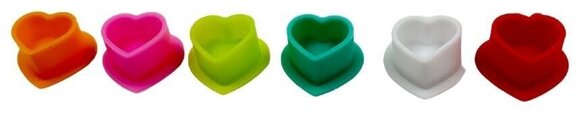 Витратні матеріали для тату Celtic Supply Heart Silicone Ковпачки для фарби 12 мм Mixed Colors 100 pcs - 1