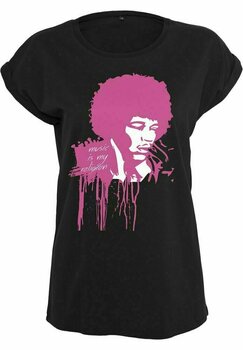 T-Shirt Jimi Hendrix Ladies Music Is My Religion Tee Black L - 1