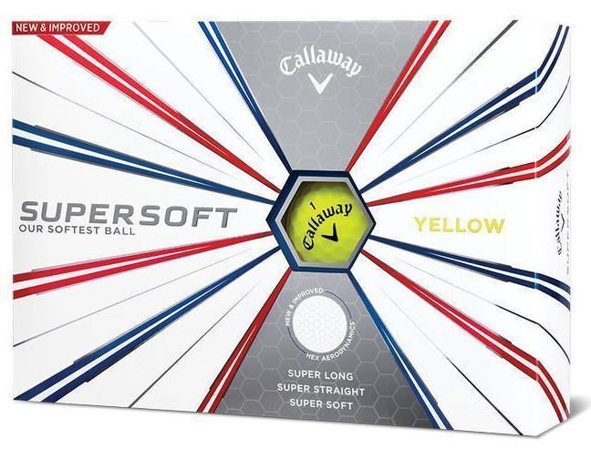 Нова топка за голф Callaway Supersoft Golf Balls 19 Yellow 12 Pack