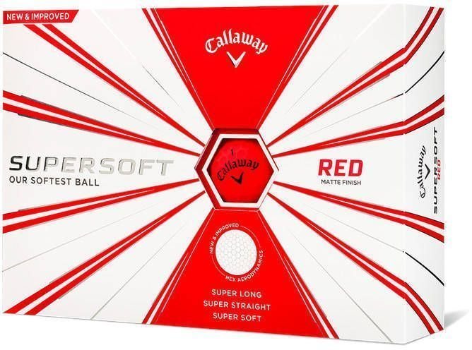 Golfová loptička Callaway Supersoft Golf Balls 19 Matte Red 12 Pack