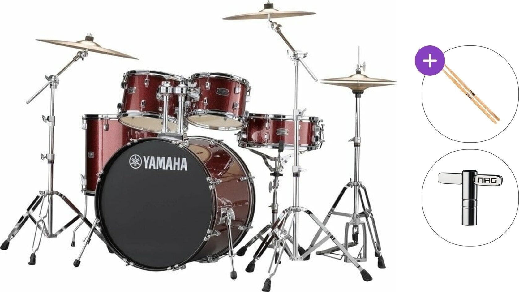 Акустична барабанна установка Yamaha RDP2F5-BGG Rydeen Basic SET Burgundy Glitter Акустична барабанна установка