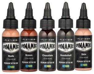 Farby do tatuażu (zatwierdzone w UE) Dynamic Color Platinum Zestaw tuszy do tatuażu 5 x 30 ml Flesh