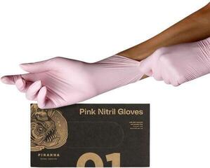 Витратні матеріали для тату Piranha Soft Nitrile Одноразові рукавички S Pink 100 pcs