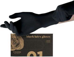 Tattoo Supplies Piranha Latex Disposable Gloves L Black 100 pcs