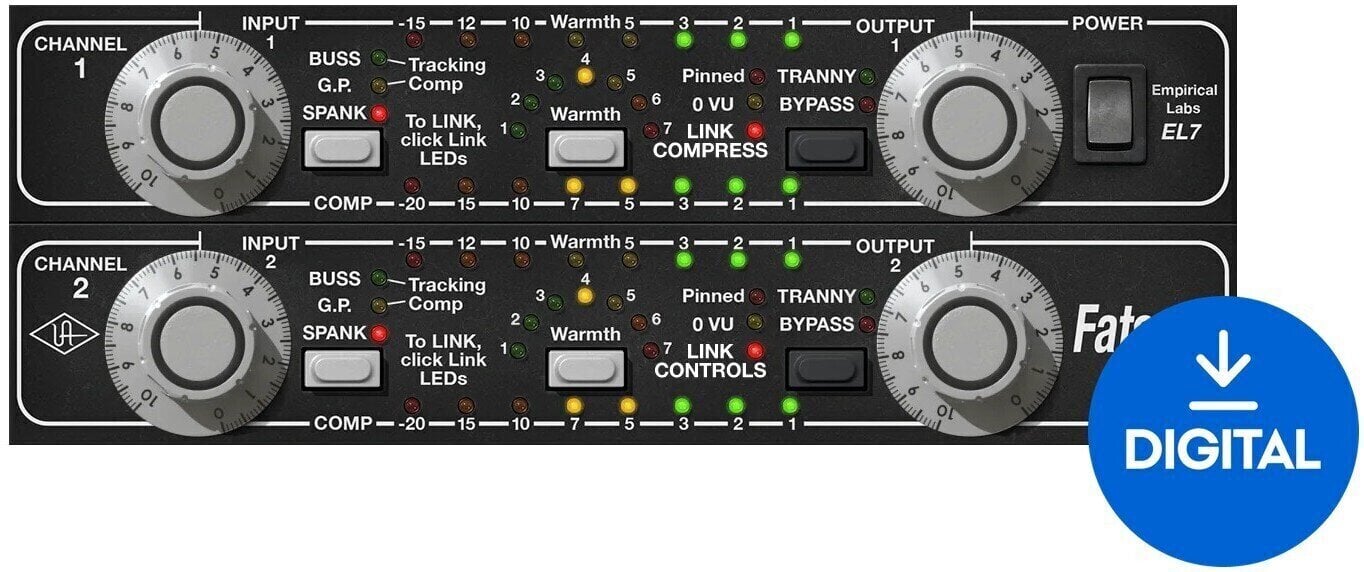 Procesador de efectos de complemento de software Universal Audio UAD Emperical Labs FATSO Tape Simulator (Producto digital)