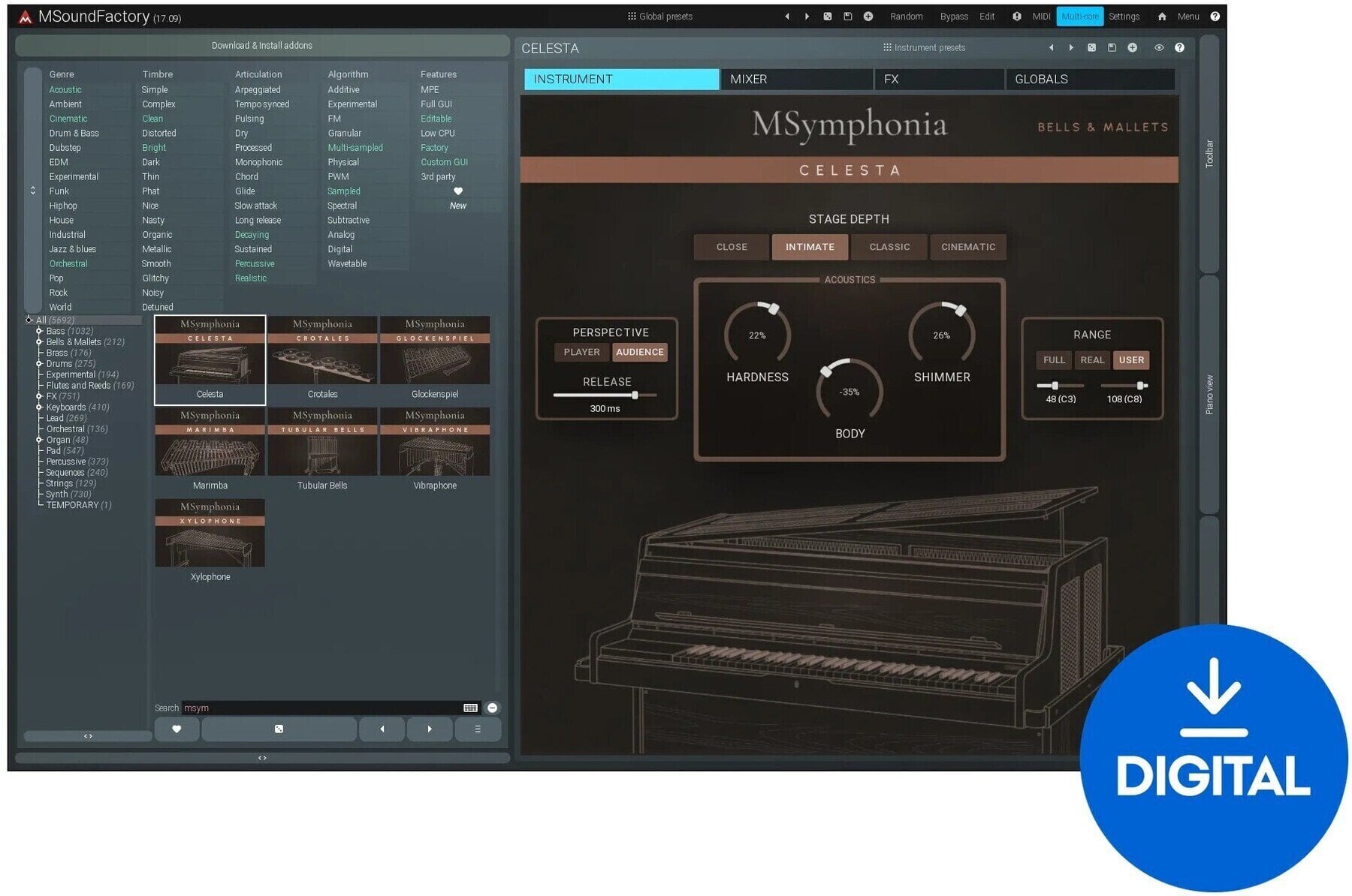VST Instrument MELDA MSymphonia: Bells & Mallets (Produkt cyfrowy)