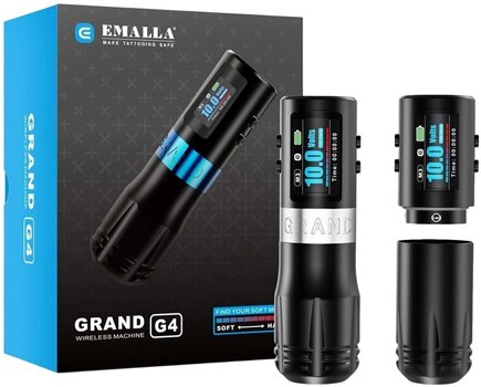 Trådløse tatoveringsmaskiner Emalla Grand G4 Wireless Tattoo Pen 5,0 mm Black/Silver - 1