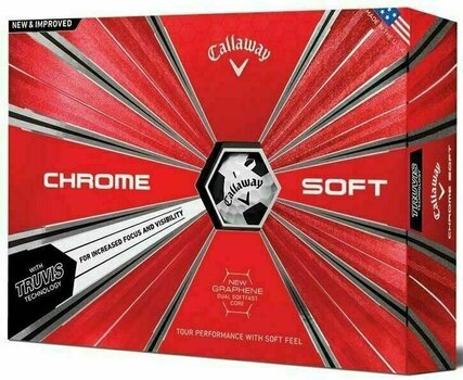 Нова топка за голф Callaway Chrome Soft 2018 Truvis Balls Black - 1