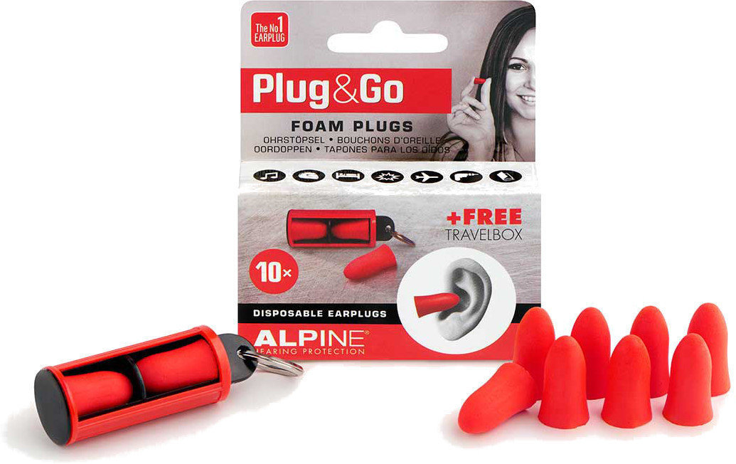 тапи за уши Alpine Plug&Go Червен тапи за уши