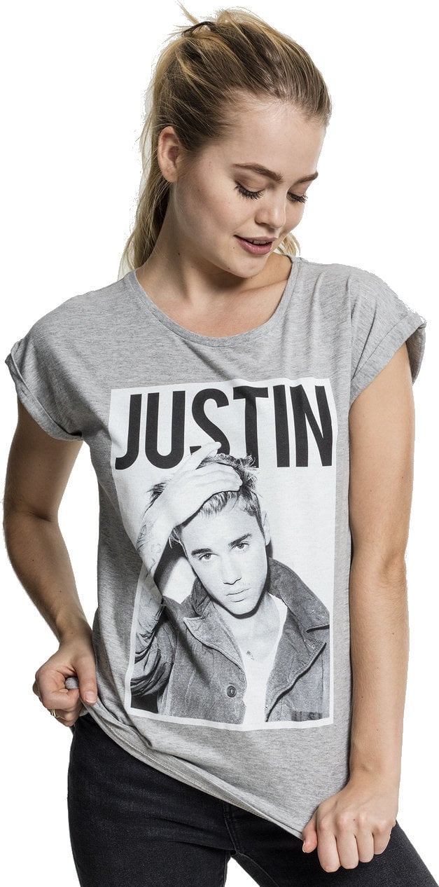Skjorta Justin Bieber Skjorta Logo Kvinna Heather Grey S
