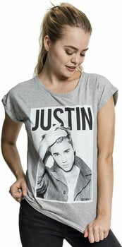 Skjorte Justin Bieber Skjorte Logo Hunkøn Heather Grey S - 1
