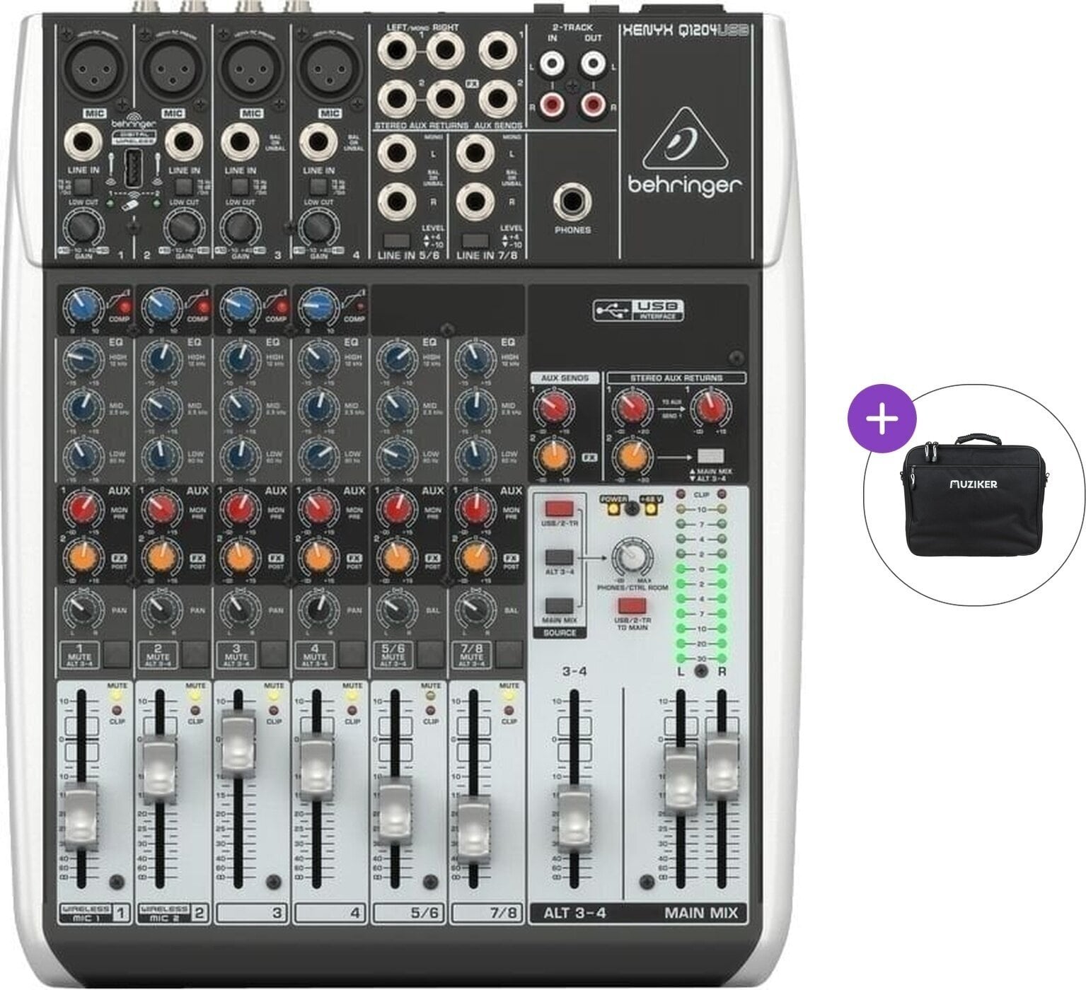 Аналоговий мікшер Behringer XENYX Q1204 USB Basic SET Аналоговий мікшер