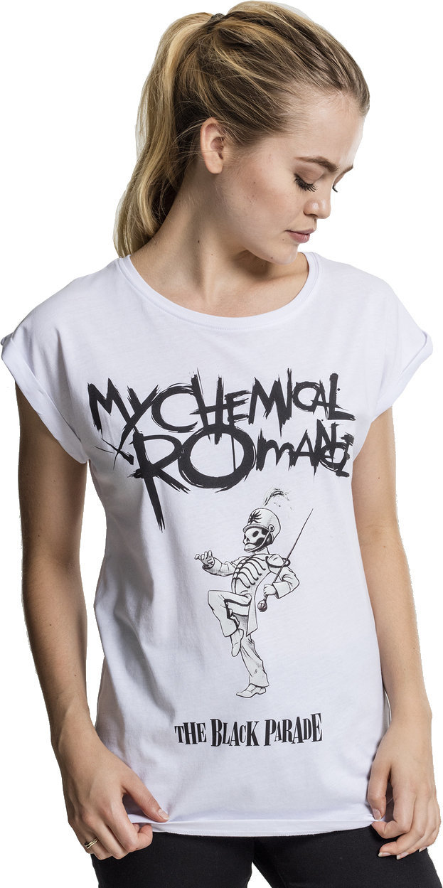 Camiseta de manga corta My Chemical Romance Camiseta de manga corta Black Parade Cover Blanco XS