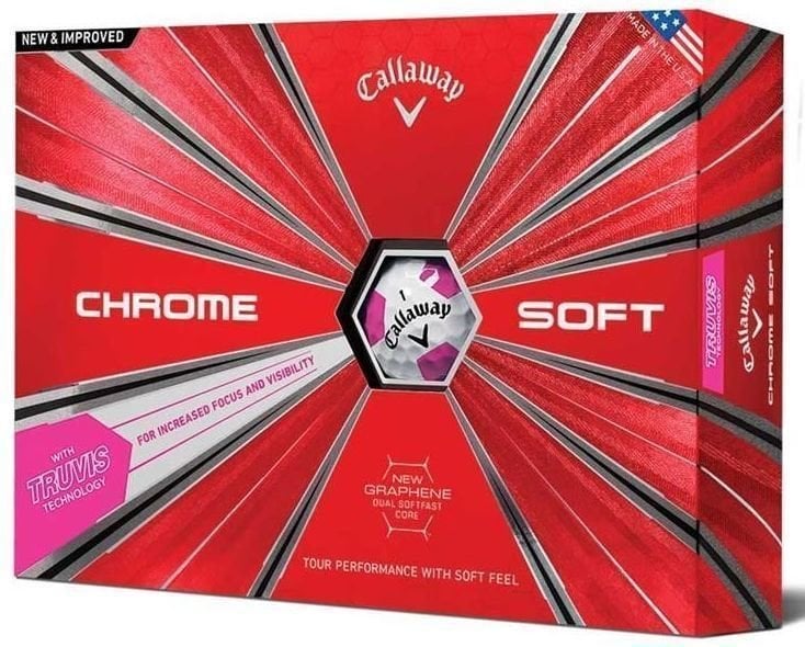 Bolas de golfe Callaway Chrome Soft 18 Truvis Pink