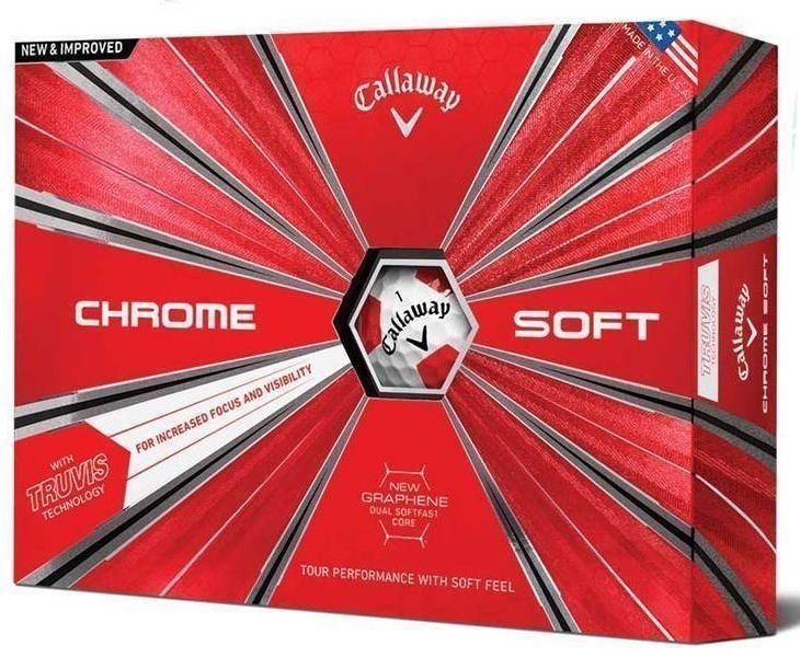 Golfový míček Callaway Chrome Soft 2018 Truvis Balls Red