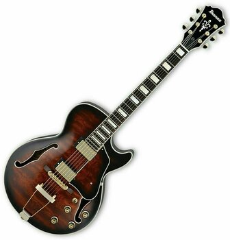 Halvakustisk gitarr Ibanez AG95 Dark Brown Sunburst - 1