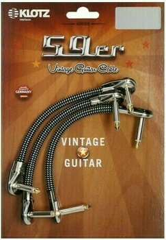 Adapter/Patch Cable Klotz VINPAN '59 Vintage pancake pro 3x Black-White 15 cm Angled - Angled - 1