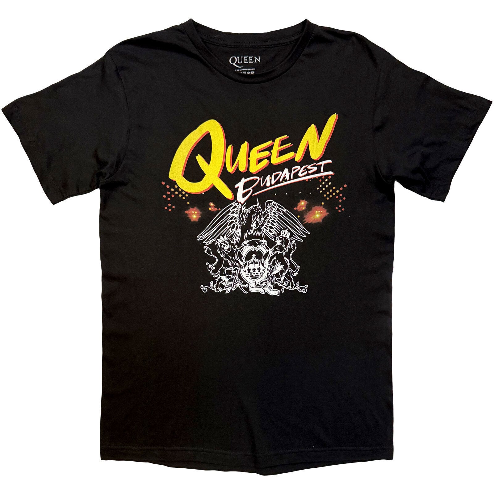 T-Shirt Queen Budapest Setlist (Back Print) Short Sleeve T-Shirt Black S