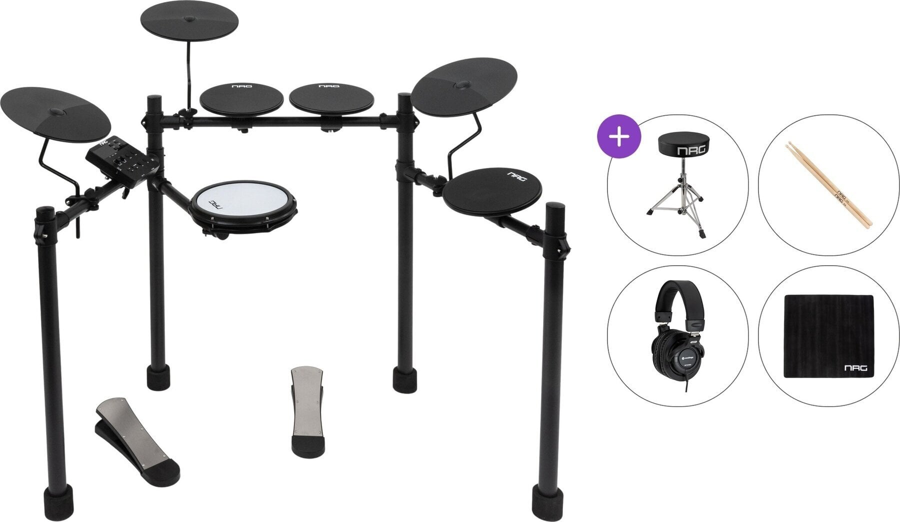 Batería electrónica NRG EDK-10 Kickstart Kit Standard SET Black Batería electrónica