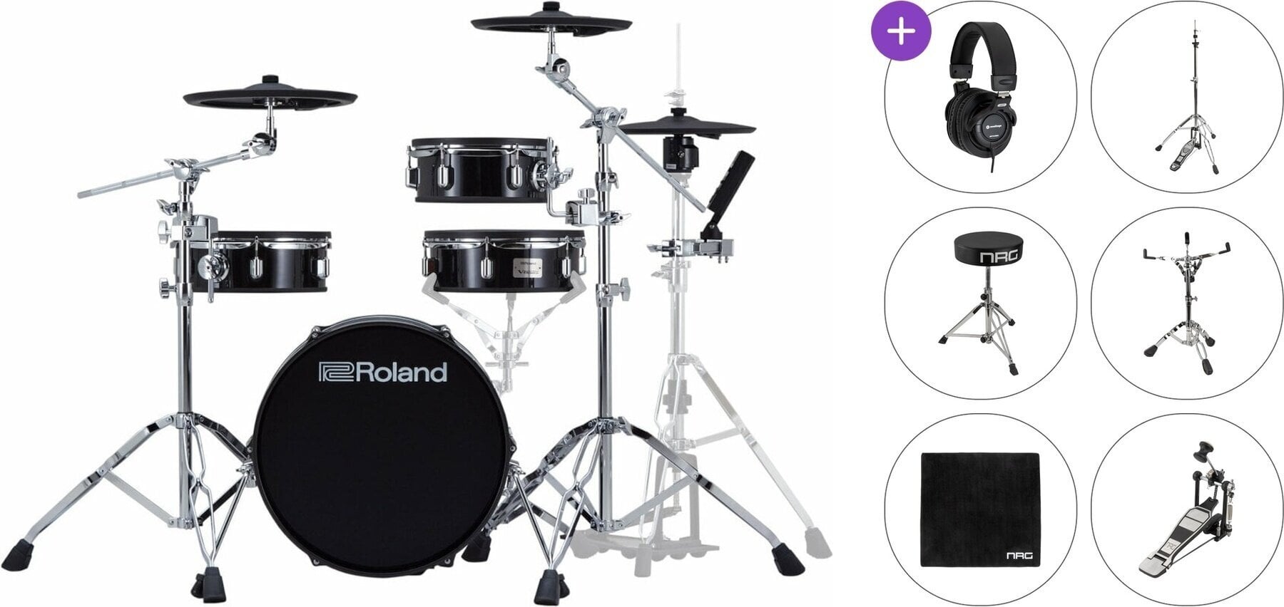 Elektronická bicí sada Roland VAD-103 Standard SET Black Elektronická bicí sada