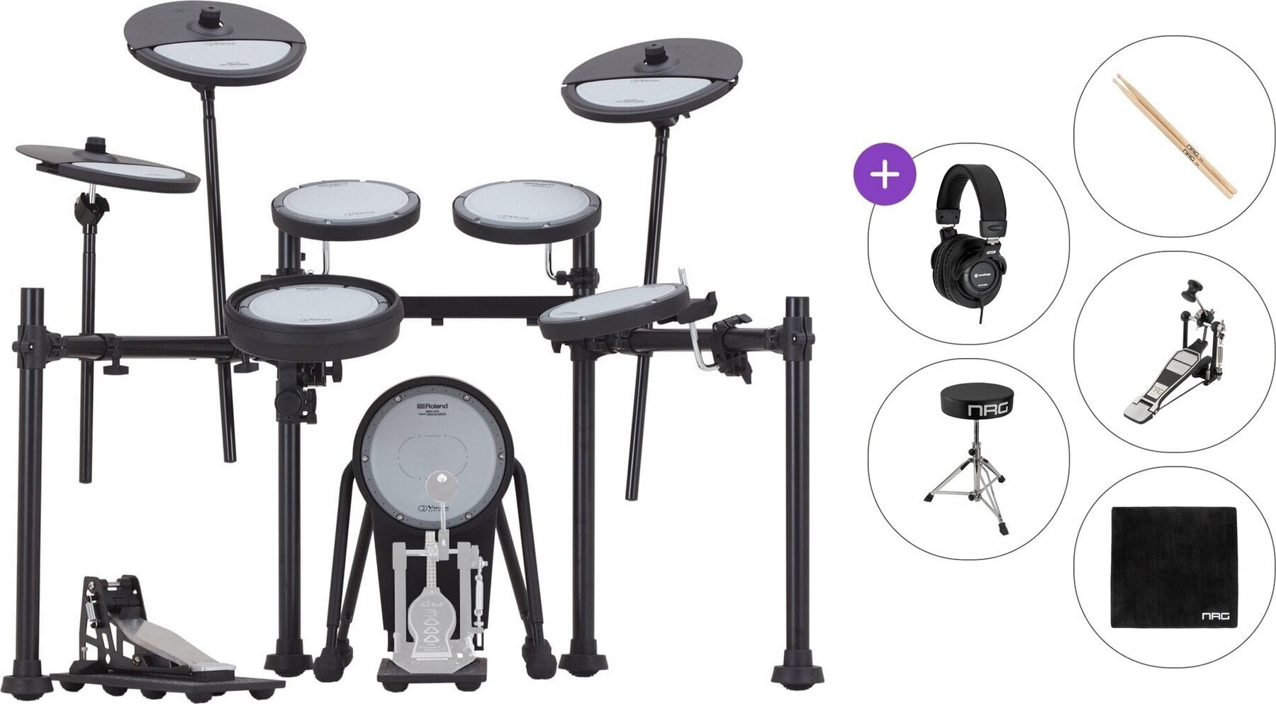 Elektronická bicí sada Roland VQD106PADS Standard SET Black Elektronická bicí sada