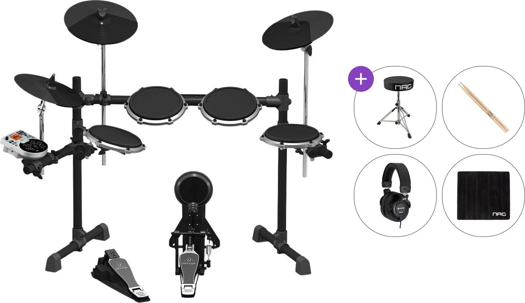Elektronická bicí sada Behringer XD80USB Standard SET Black Elektronická bicí sada