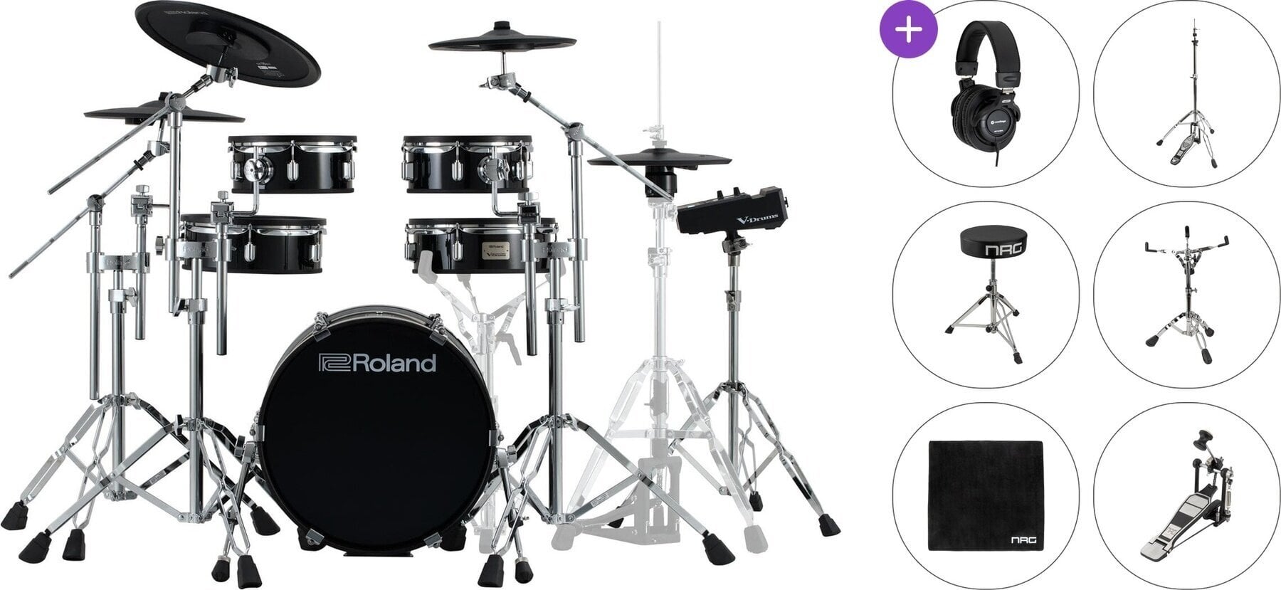 Elektronická bicí sada Roland VAD316 Standard SET Black Elektronická bicí sada