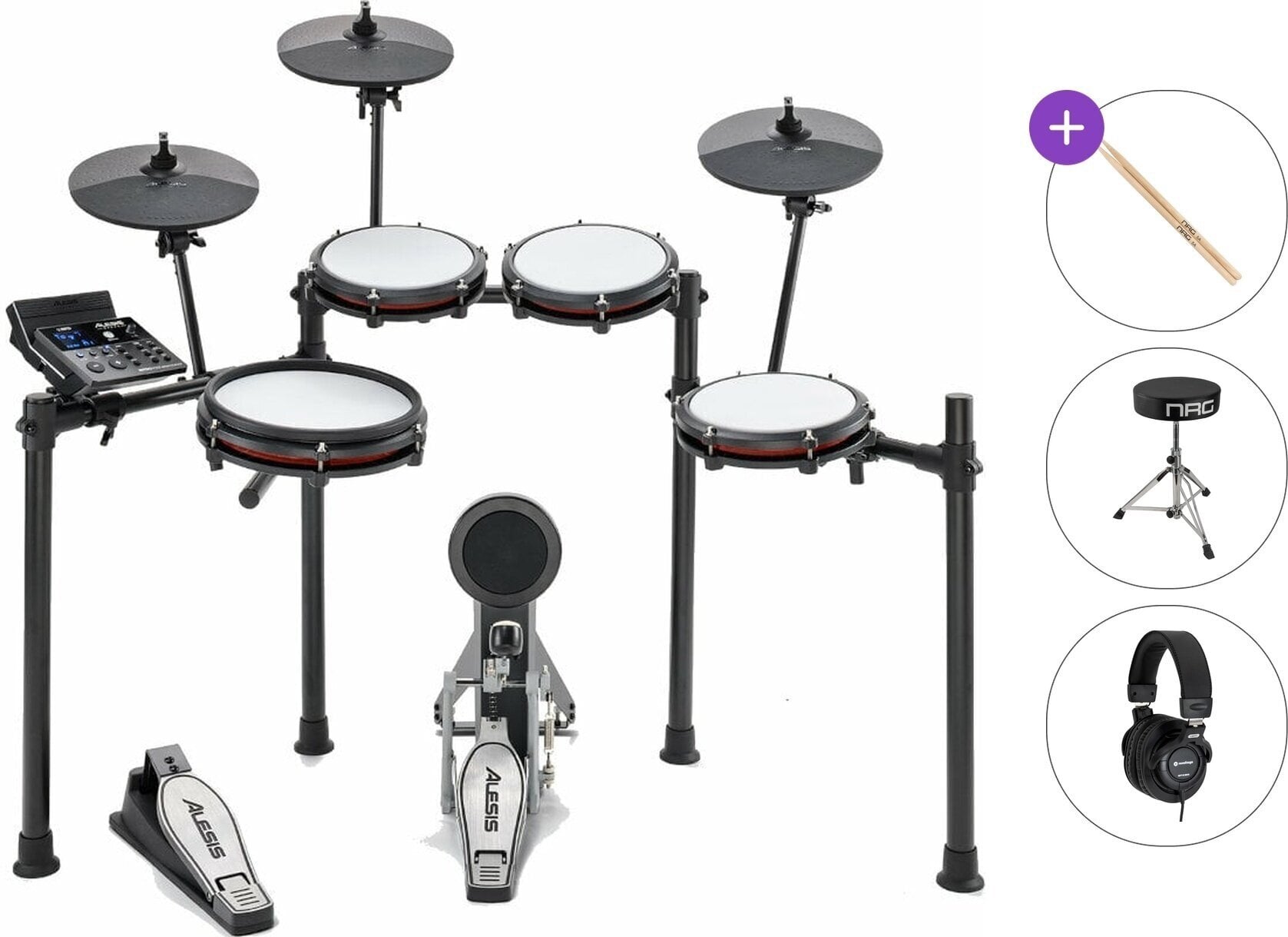 Elektronická bicí sada Alesis Nitro Max Kit Basic SET Black Elektronická bicí sada