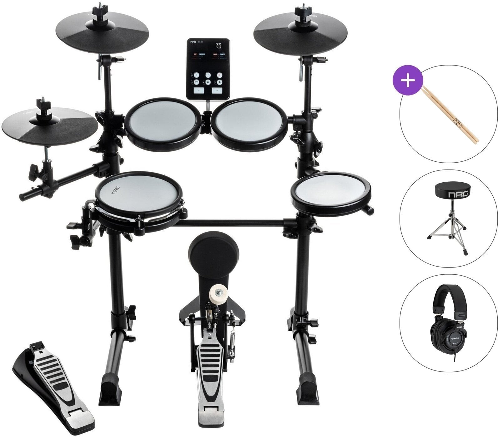 Elektronická bicí sada NRG EDK-100 Student Kit Basic SET Black Elektronická bicí sada