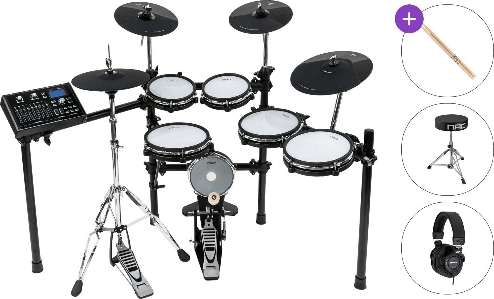 Електронна барабанна установка NRG EDK-400 Studio Kit Basic SET Black Електронна барабанна установка