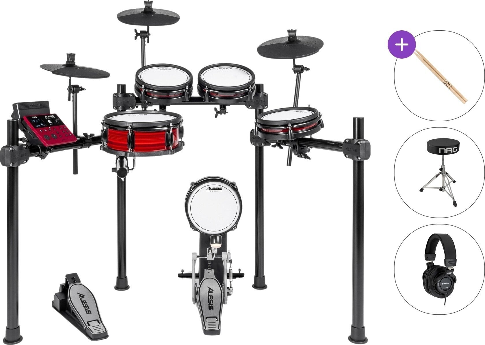 Elektronická bicí sada Alesis Nitro Pro Kit Basic SET Black Elektronická bicí sada