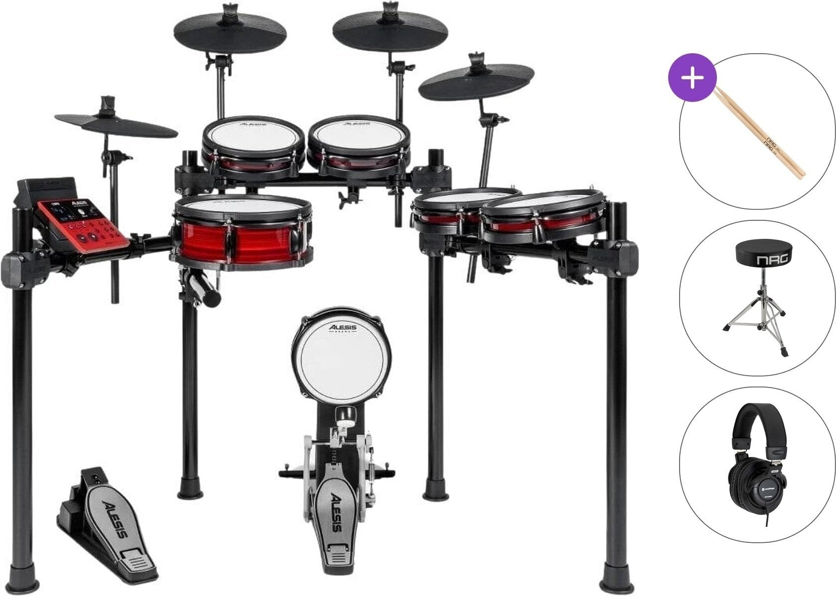 Electronic Drumkit Alesis Nitro Pro XL Basic SET Black Electronic Drumkit