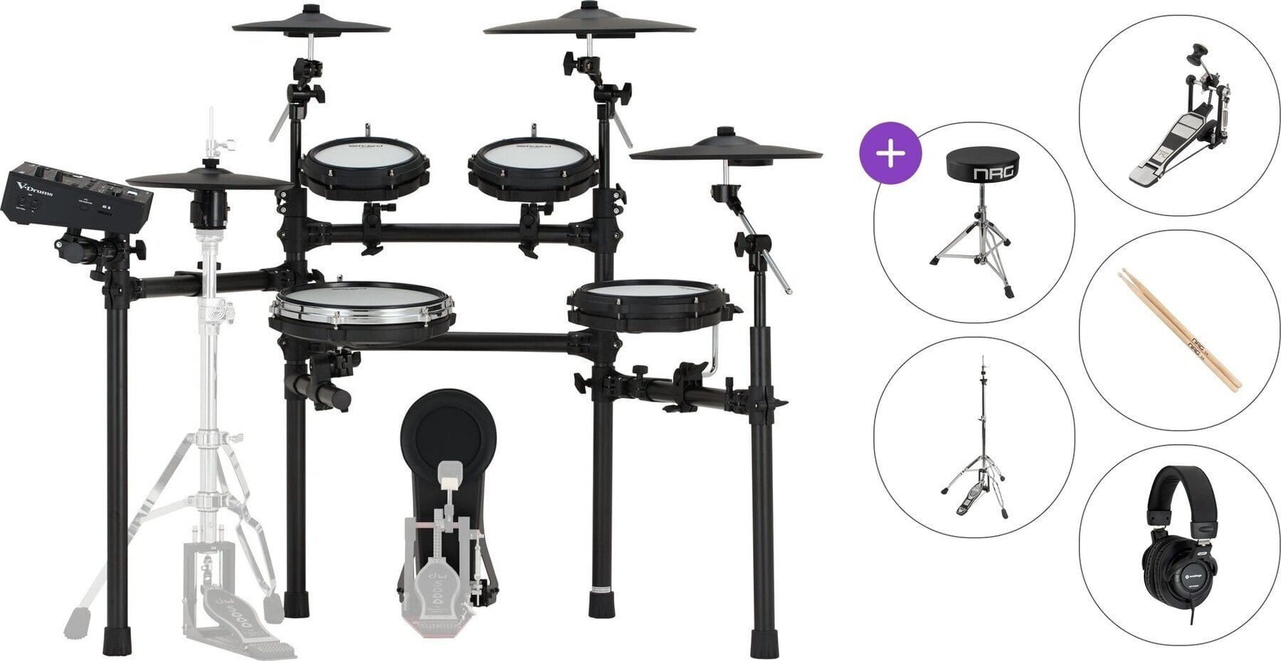 Elektronická bicí sada Roland TD513 Basic SET Black Elektronická bicí sada