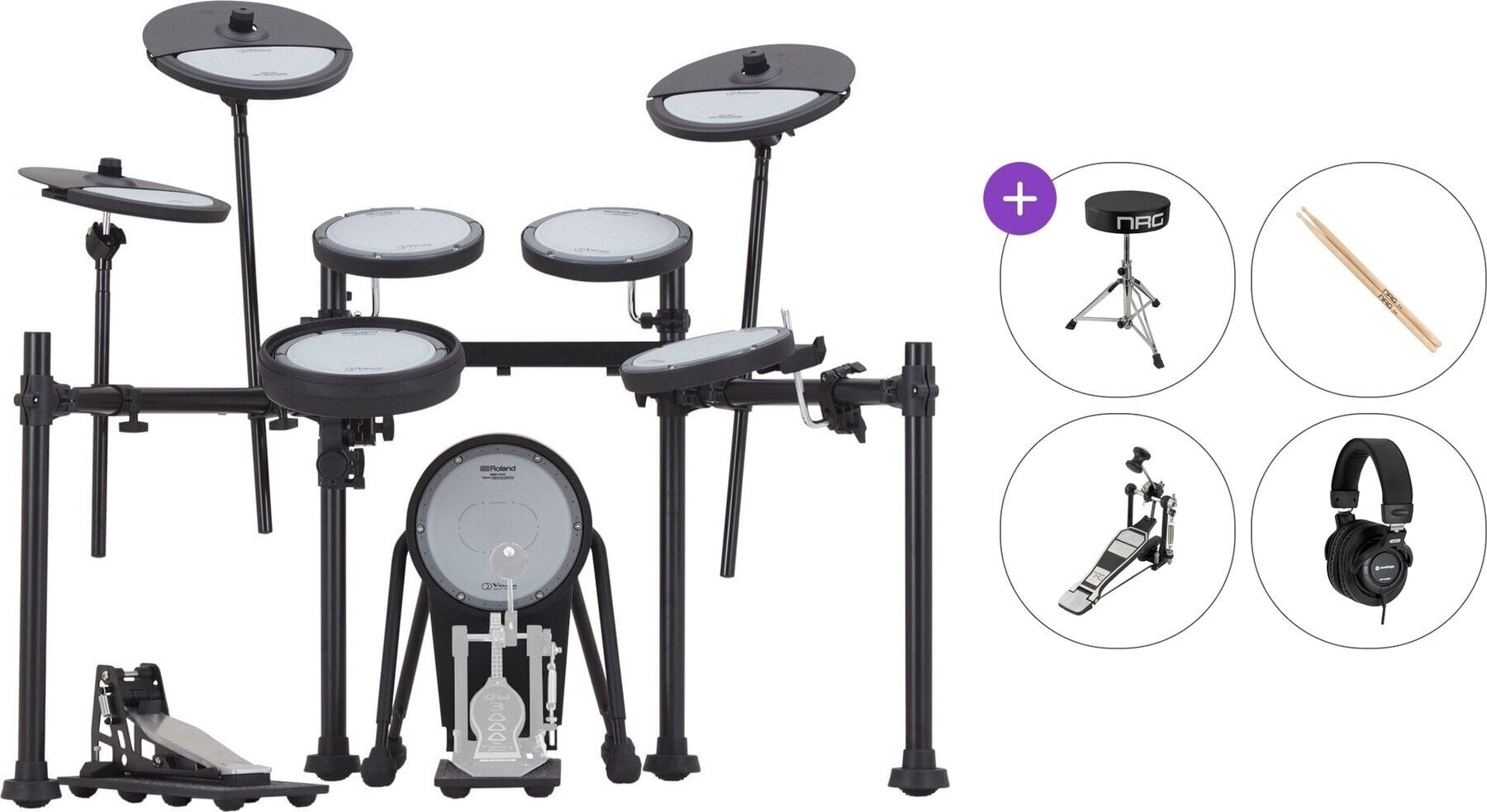 Elektronická bicí sada Roland VQD106PADS Basic SET Black Elektronická bicí sada