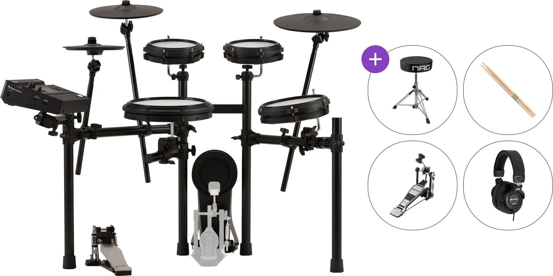 Elektronická bicí sada Roland TD313 Basic SET Black Elektronická bicí sada