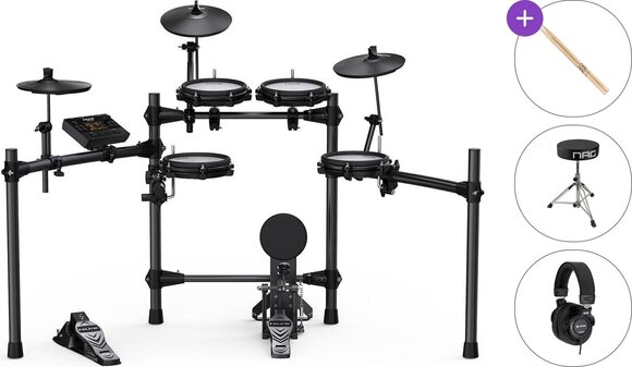 Elektronická bicí sada Nux DM-210 Basic SET Black Elektronická bicí sada - 1
