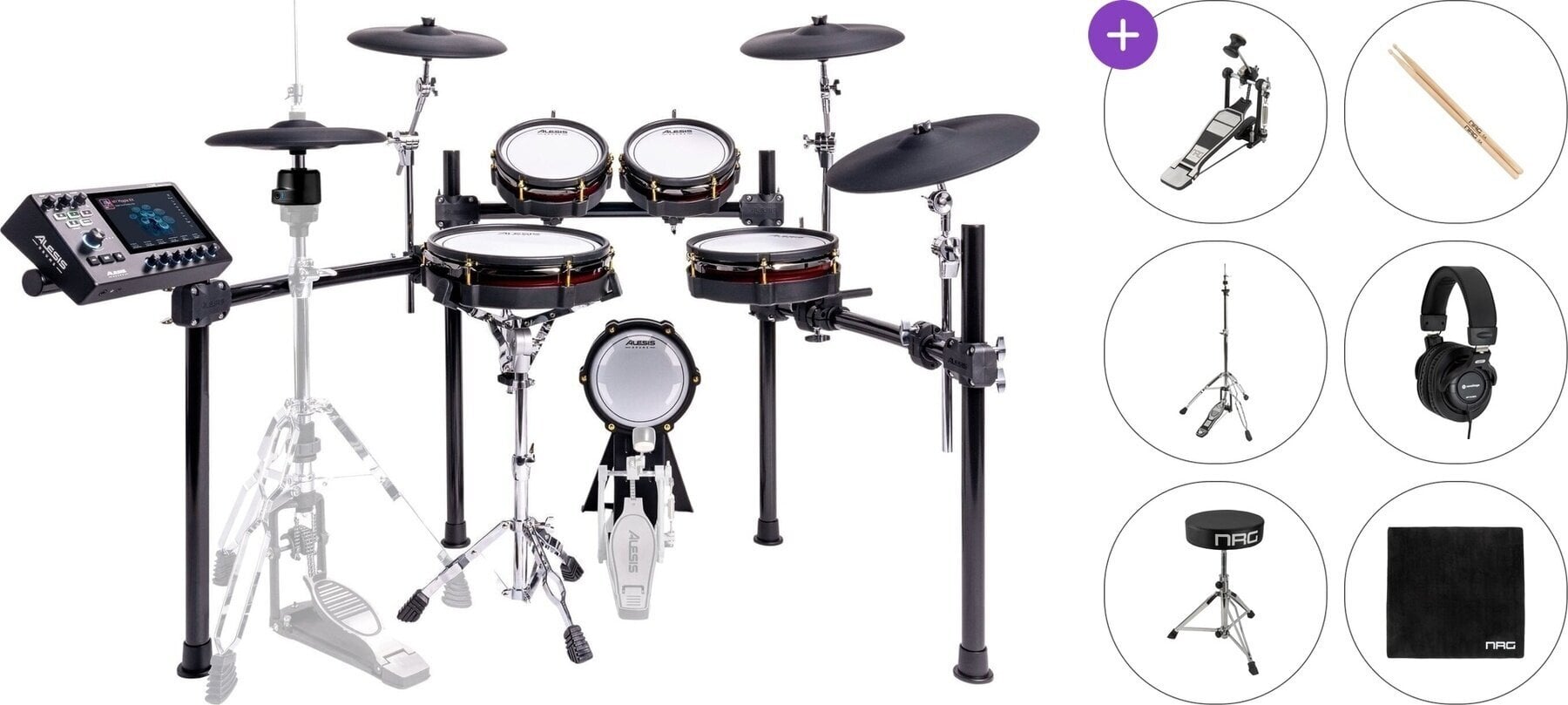 Elektronická bicí sada Alesis Strata Core Standard SET Black Elektronická bicí sada