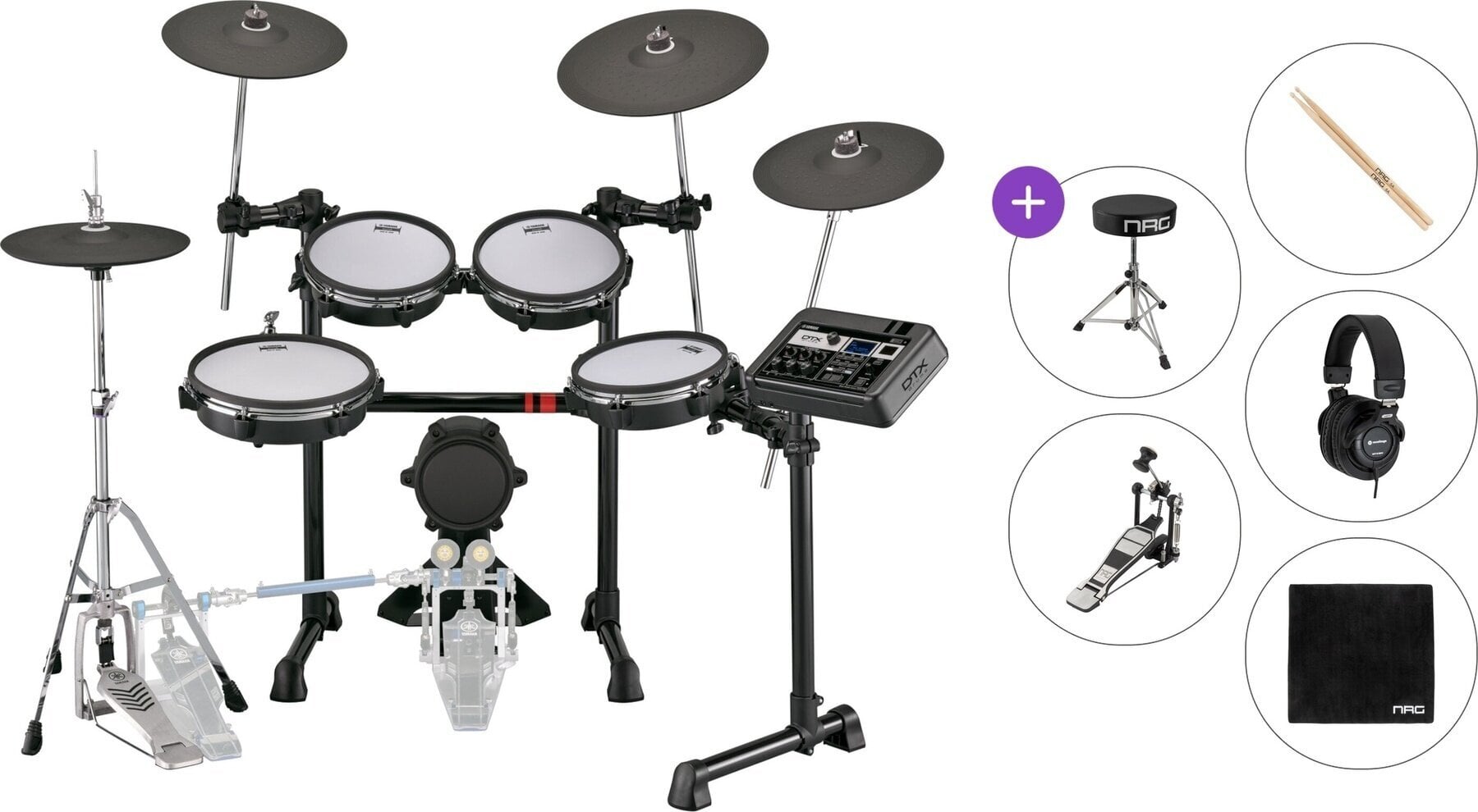 Elektronická bicia sada Yamaha DTX6K5-M Standard SET Black Elektronická bicia sada