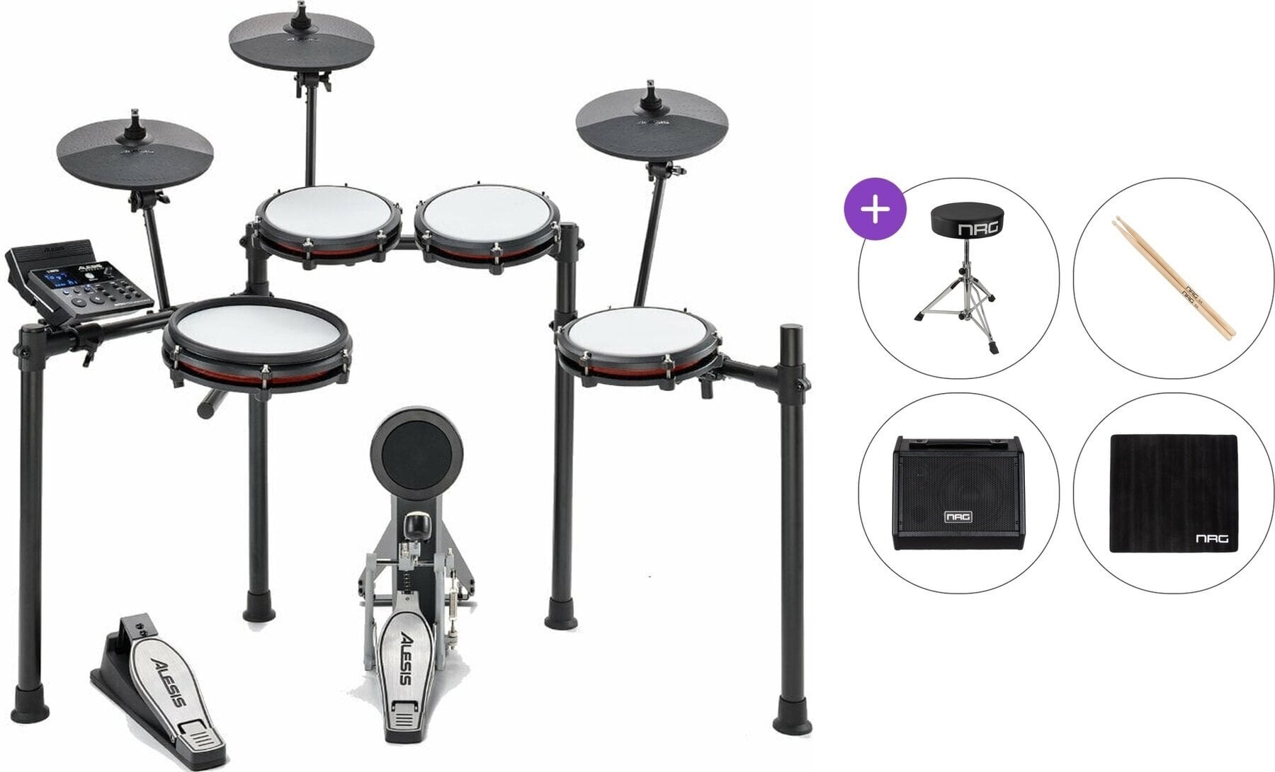 Electronic Drumkit Alesis Nitro Max Kit Premium SET Black Electronic Drumkit