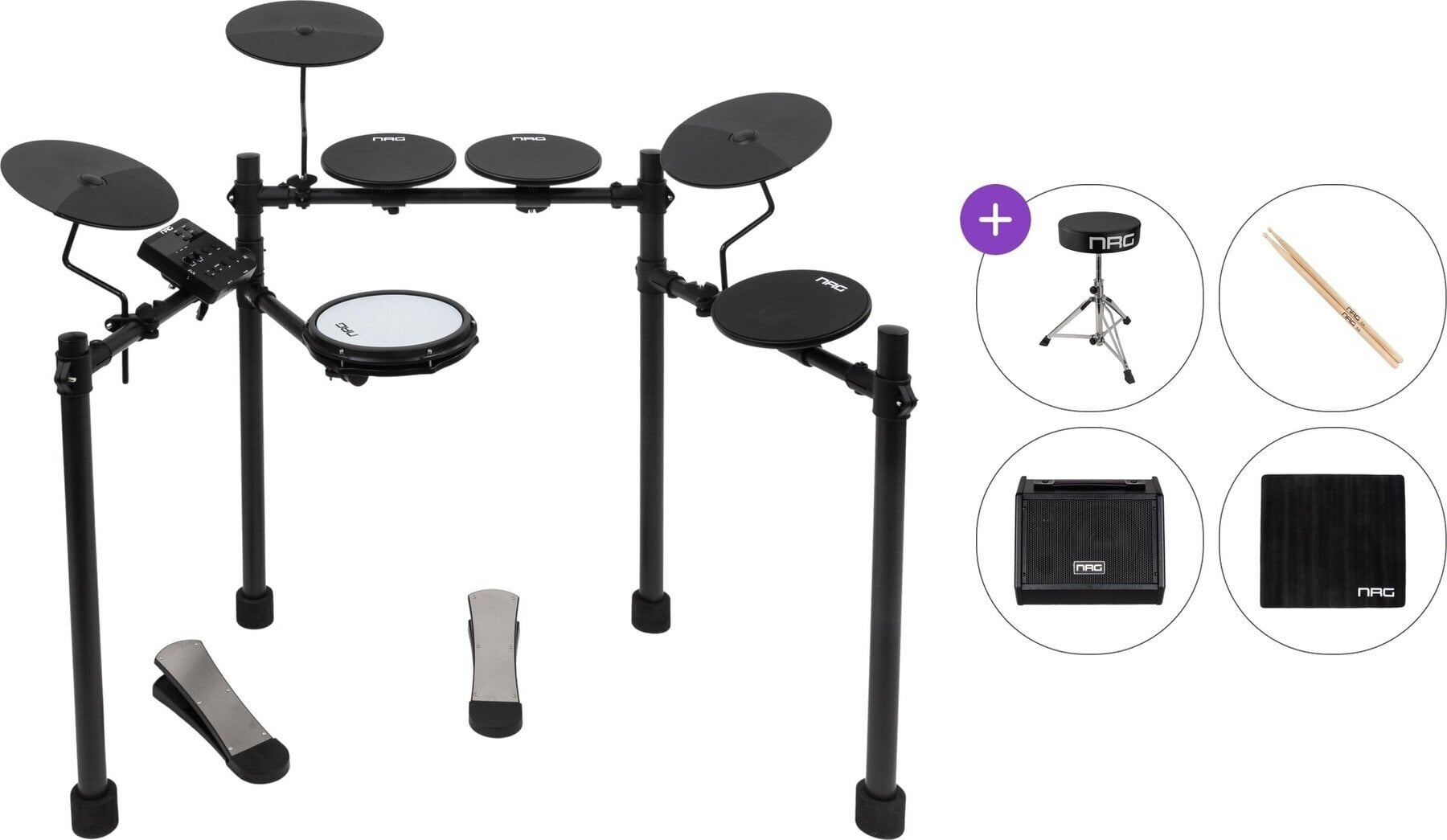 Elektronická bicí sada NRG EDK-10 Kickstart Kit Premium SET Black Elektronická bicí sada