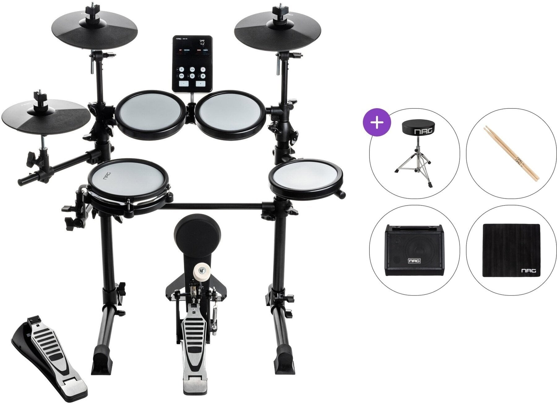 Electronic Drumkit NRG EDK-100 Student Kit Premium SET Black Electronic Drumkit