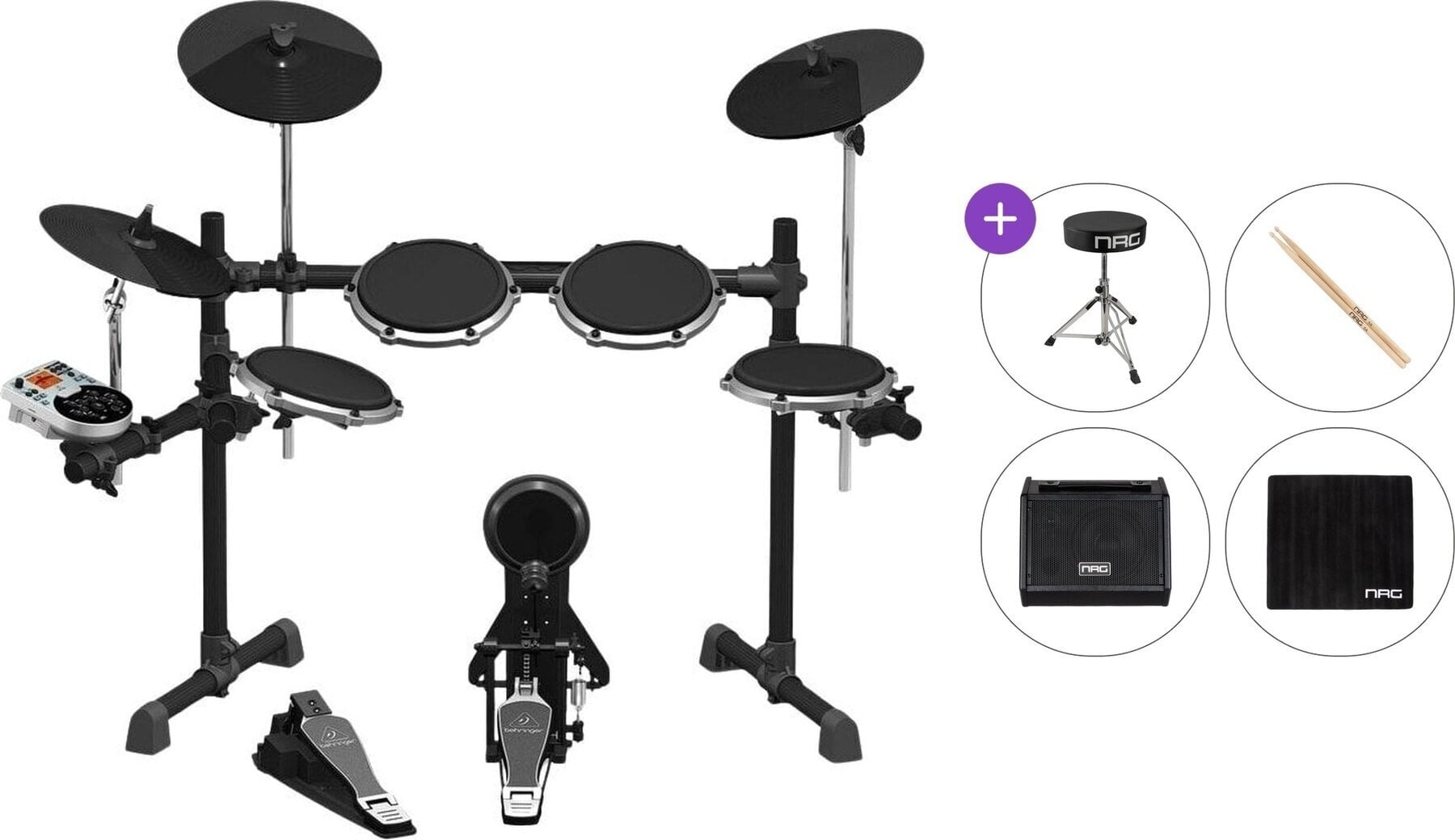 Elektronická bicia sada Behringer XD80USB Premium SET Black Elektronická bicia sada