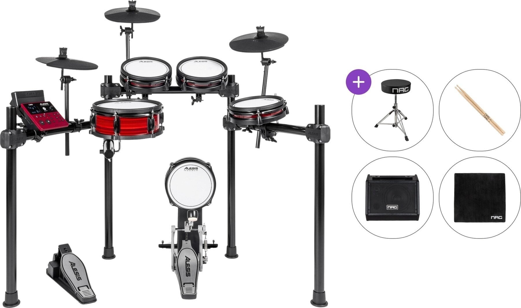 Elektronická bicia sada Alesis Nitro Pro Kit Premium SET Black Elektronická bicia sada