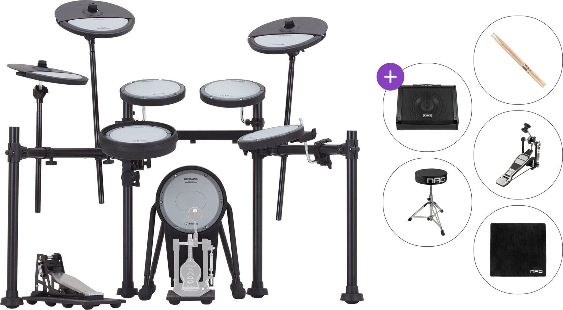 Elektronická bicí sada Roland VQD106PADS Premium SET Black Elektronická bicí sada